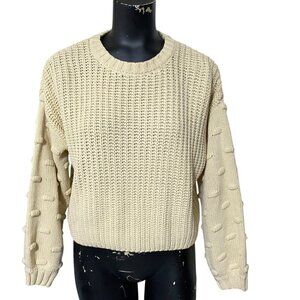 Moon & Madison Cream Cropped Chunky Sweater Size XS